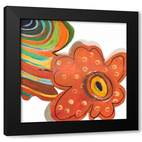 Collage Flowers III Black Modern Wood Framed Art Print by Pinto, Patricia