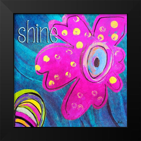 Bright Collage Flowers II Black Modern Wood Framed Art Print by Pinto, Patricia