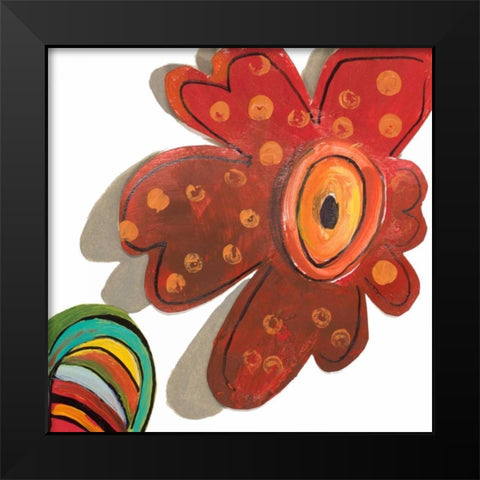 Collage Flowers II Black Modern Wood Framed Art Print by Pinto, Patricia