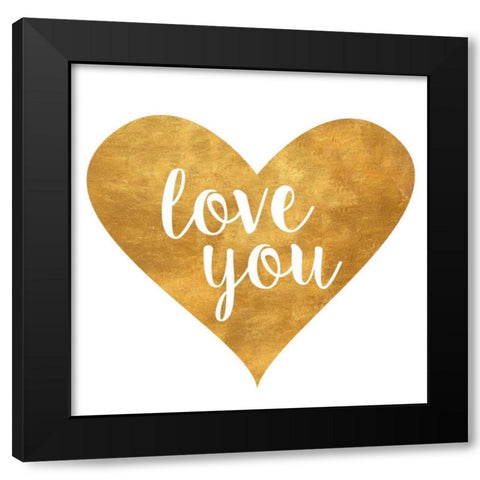 Heart I Black Modern Wood Framed Art Print by SD Graphics Studio