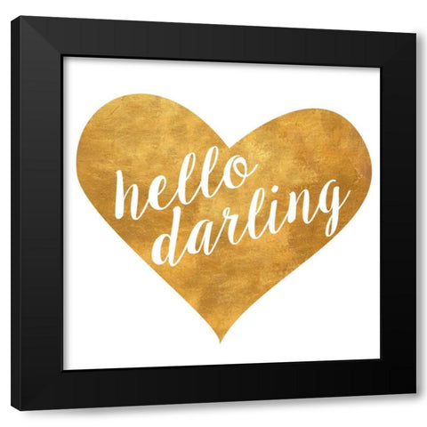 Heart II Black Modern Wood Framed Art Print with Double Matting by SD Graphics Studio
