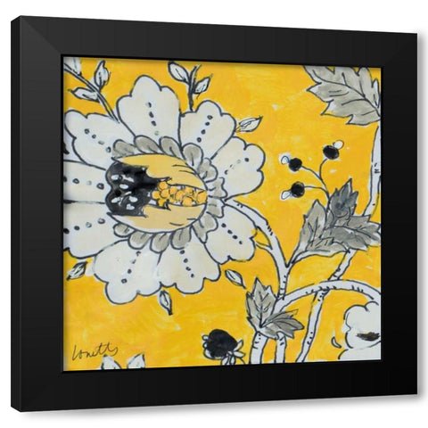 Gray Berry Cherry I Black Modern Wood Framed Art Print by Loreth, Lanie