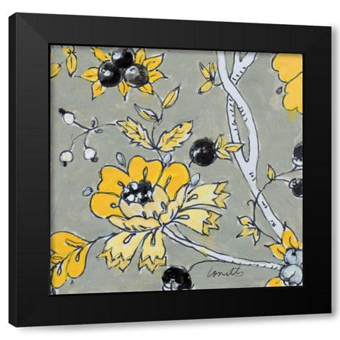 Gray Berry Cherry II Black Modern Wood Framed Art Print with Double Matting by Loreth, Lanie