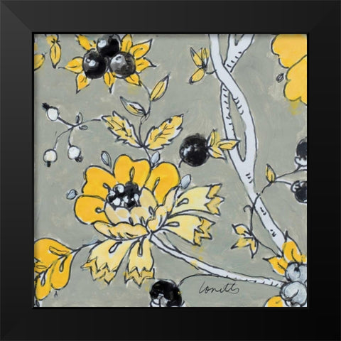 Gray Berry Cherry II Black Modern Wood Framed Art Print by Loreth, Lanie