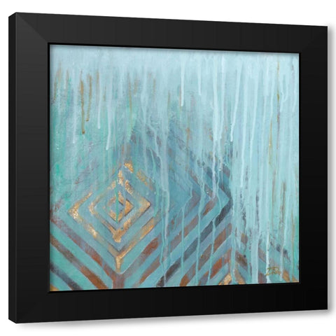 Lluvia Black Modern Wood Framed Art Print with Double Matting by Pinto, Patricia