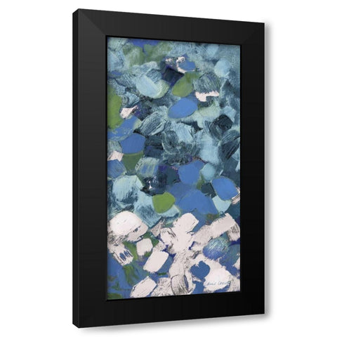 Bits Of Life Blue Black Modern Wood Framed Art Print with Double Matting by Loreth, Lanie