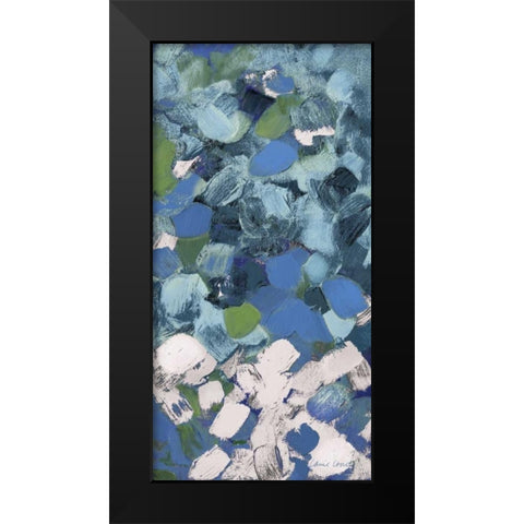 Bits Of Life Blue Black Modern Wood Framed Art Print by Loreth, Lanie
