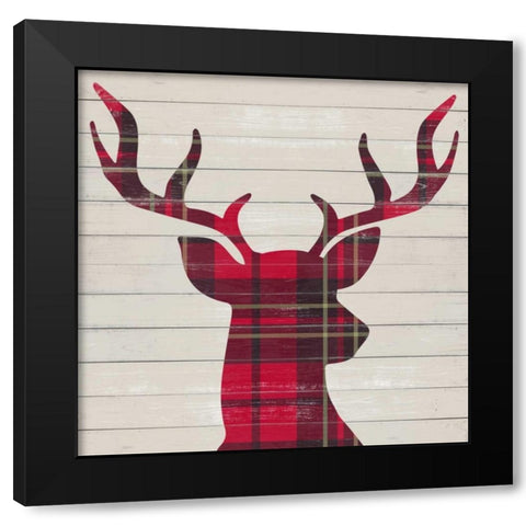 Plaid Christmas I Black Modern Wood Framed Art Print by Studio, Sd Graphics