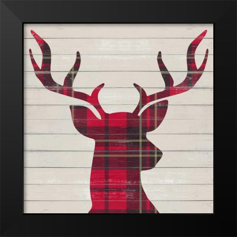 Plaid Christmas I Black Modern Wood Framed Art Print by Studio, Sd Graphics