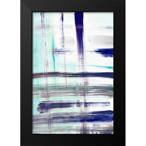 Stroke Pop Panel Black Modern Wood Framed Art Print by Papa, Kat