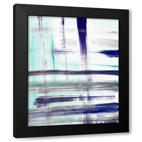 Stroke Pop Black Modern Wood Framed Art Print by Papa, Kat