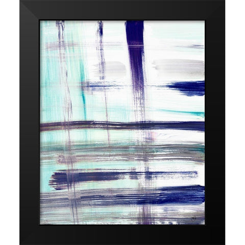 Stroke Pop Black Modern Wood Framed Art Print by Papa, Kat