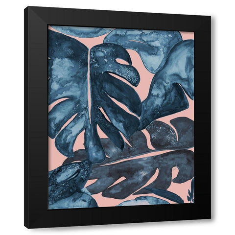 Palm Party I Black Modern Wood Framed Art Print with Double Matting by James, Nola