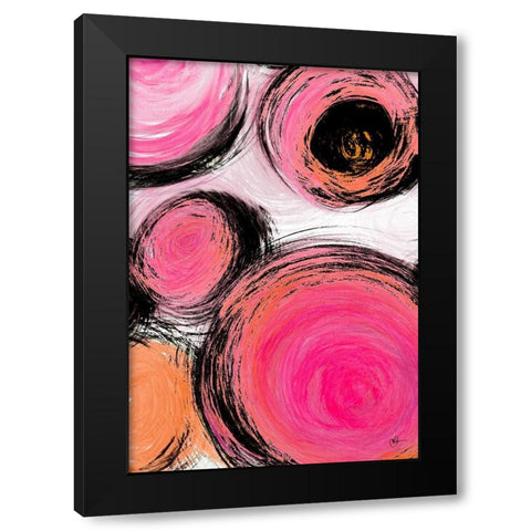 Contempo Bubbles Black Modern Wood Framed Art Print by Papa, Kat