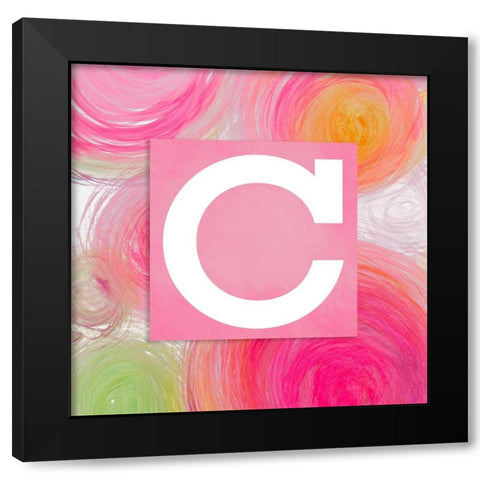 Contempo Monogram (C) Black Modern Wood Framed Art Print by James, Nola