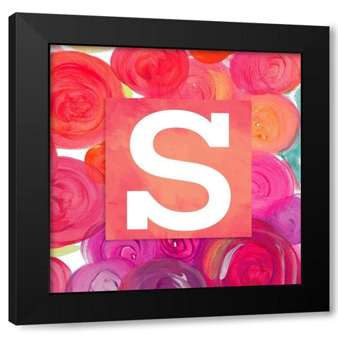Dot Garden Monogram (S) Black Modern Wood Framed Art Print by James, Nola