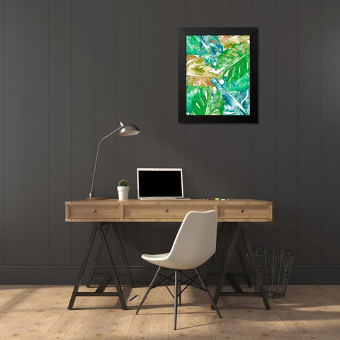 Bed of Leaves I Black Modern Wood Framed Art Print by James, Nola
