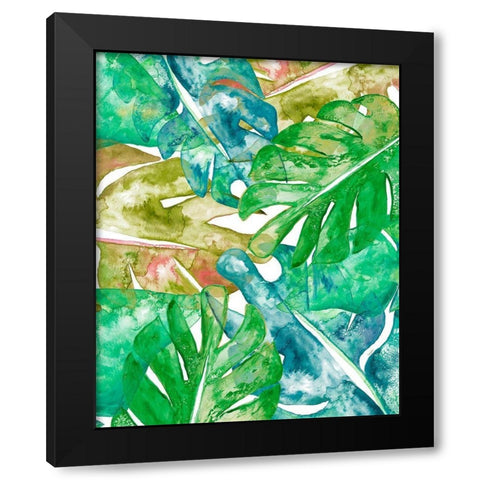 Bed of Leaves I Black Modern Wood Framed Art Print with Double Matting by James, Nola
