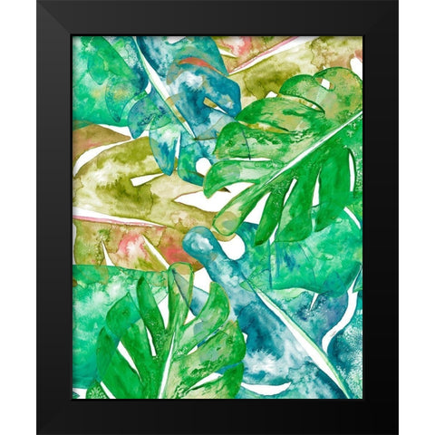 Bed of Leaves I Black Modern Wood Framed Art Print by James, Nola
