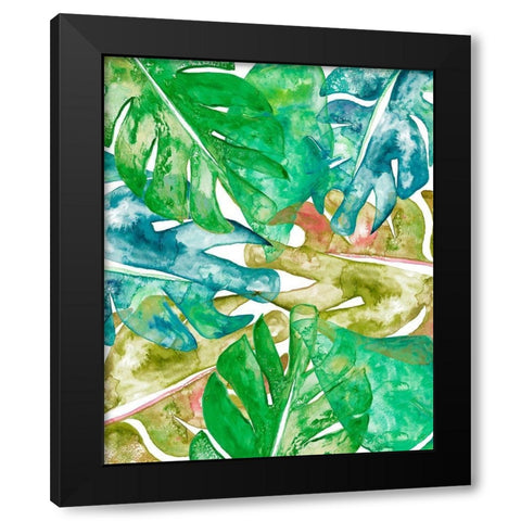 Bed of Leaves II Black Modern Wood Framed Art Print with Double Matting by James, Nola