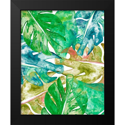 Bed of Leaves II Black Modern Wood Framed Art Print by James, Nola