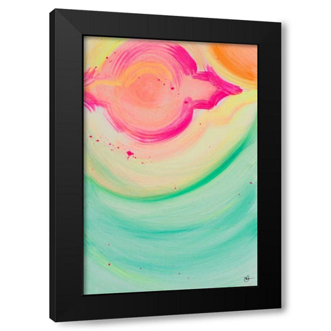 Colour Study IV Black Modern Wood Framed Art Print with Double Matting by Papa, Kat