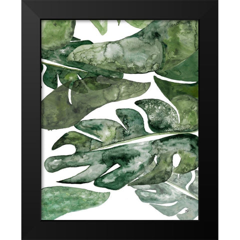 Green Plant Party II Black Modern Wood Framed Art Print by Papa, Kat