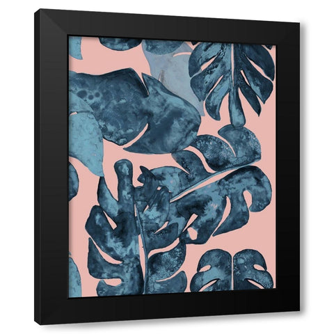 Palm Party II Black Modern Wood Framed Art Print with Double Matting by James, Nola