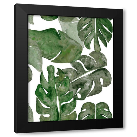 Green Plant Party III Black Modern Wood Framed Art Print by Papa, Kat
