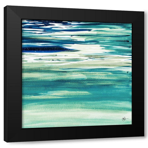 Blue Color Study II Black Modern Wood Framed Art Print with Double Matting by Papa, Kat