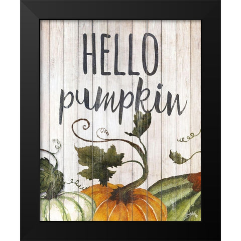 Hello Autumn Gourds I Black Modern Wood Framed Art Print by Medley, Elizabeth