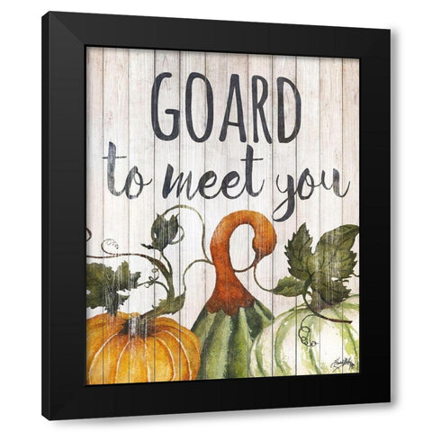 Hello Autumn Gourds II Black Modern Wood Framed Art Print with Double Matting by Medley, Elizabeth