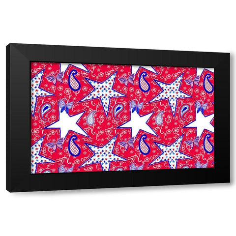 Patriotic Paisley II Black Modern Wood Framed Art Print with Double Matting by Metz, Andi