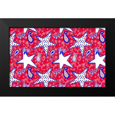 Patriotic Paisley II Black Modern Wood Framed Art Print by Metz, Andi
