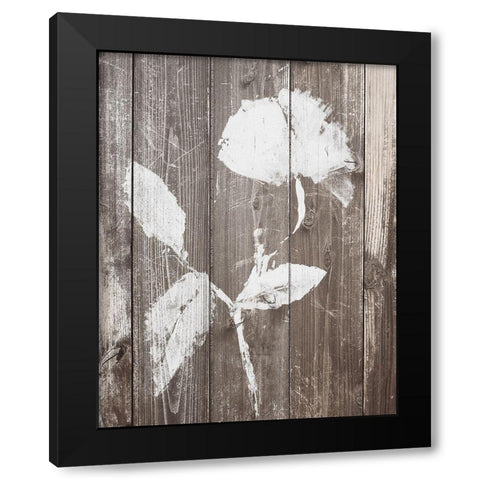 Brown Floral Whisper on Wood Background I Black Modern Wood Framed Art Print with Double Matting by Loreth, Lanie
