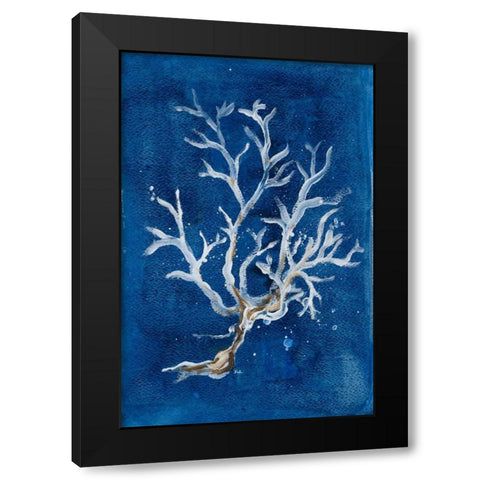 White Corals I Black Modern Wood Framed Art Print by Pinto, Patricia