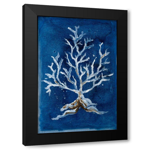 White Corals II Black Modern Wood Framed Art Print by Pinto, Patricia