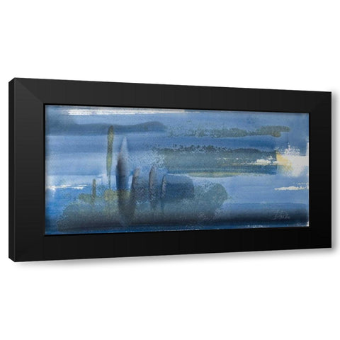 Water Blue Black Modern Wood Framed Art Print by Pinto, Patricia