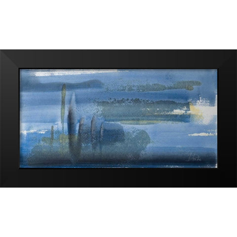Water Blue Black Modern Wood Framed Art Print by Pinto, Patricia