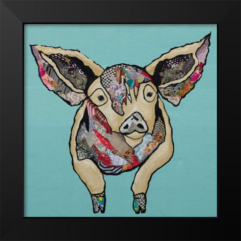 Farm Collage on Teal I Black Modern Wood Framed Art Print by Ritter, Gina