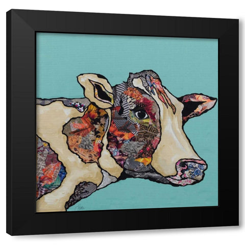 Farm Collage on Teal II Black Modern Wood Framed Art Print by Ritter, Gina