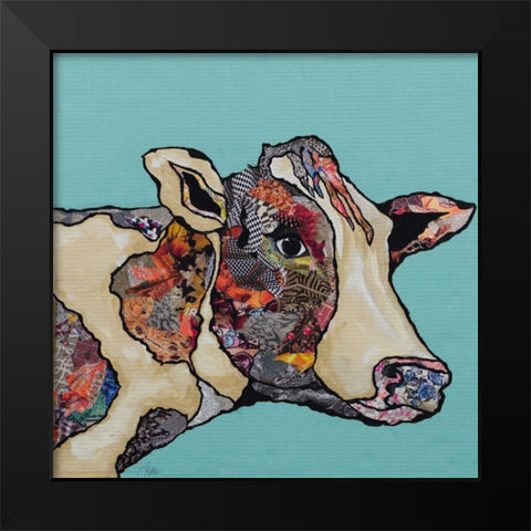 Farm Collage on Teal II Black Modern Wood Framed Art Print by Ritter, Gina