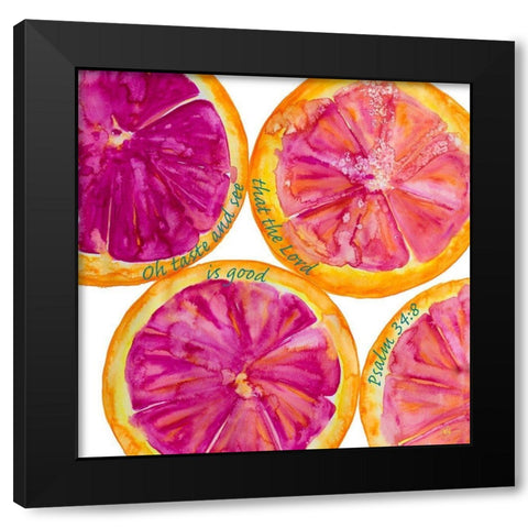 Oh Taste and See Black Modern Wood Framed Art Print with Double Matting by Papa, Kat