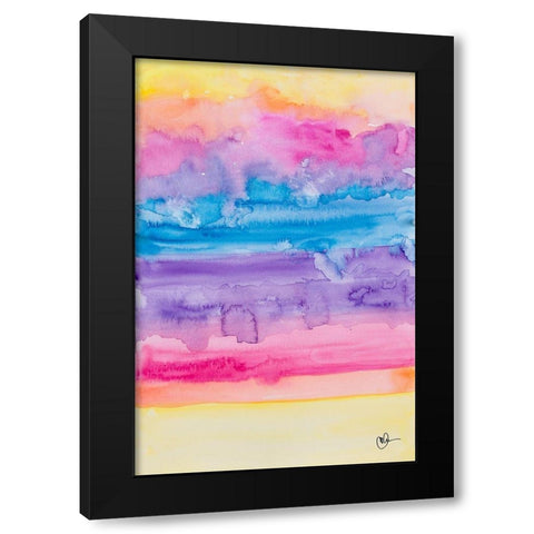 Color Party I Black Modern Wood Framed Art Print with Double Matting by Papa, Kat