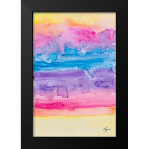 Color Party I Black Modern Wood Framed Art Print by Papa, Kat