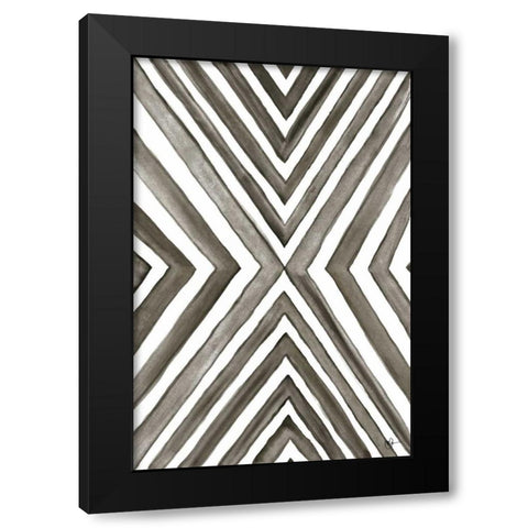 Angled Black and White Black Modern Wood Framed Art Print with Double Matting by Papa, Kat