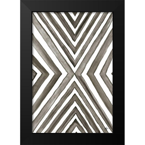 Angled Black and White Black Modern Wood Framed Art Print by Papa, Kat