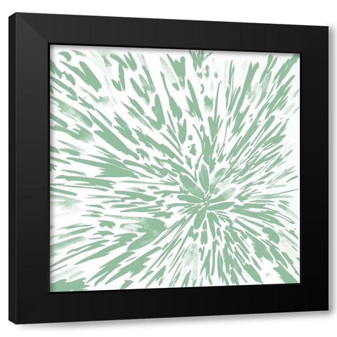 Green Explosion Black Modern Wood Framed Art Print by Papa, Kat