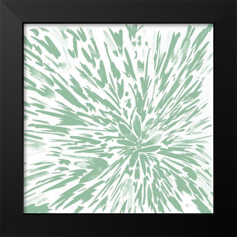 Green Explosion Black Modern Wood Framed Art Print by Papa, Kat