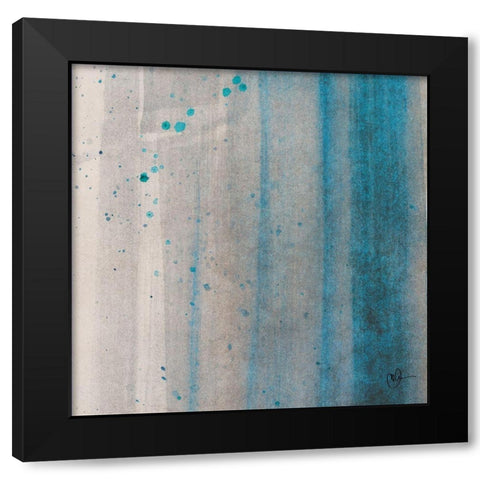Rainfall Square Black Modern Wood Framed Art Print by Papa, Kat